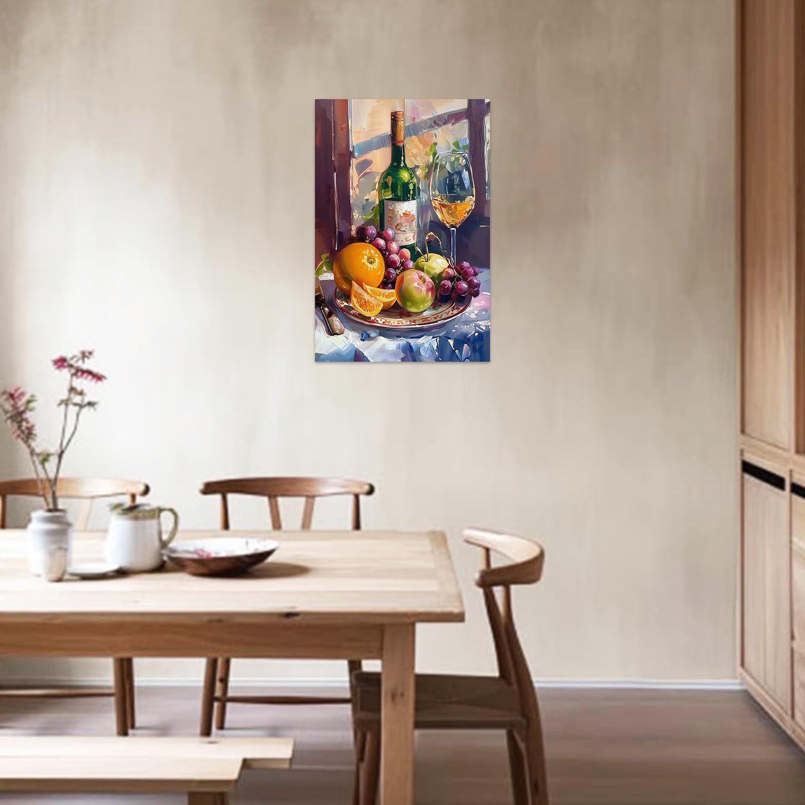 Amazon.co.jp: ZXHYWYM キッチン キャンバス ウォールアート ワインと